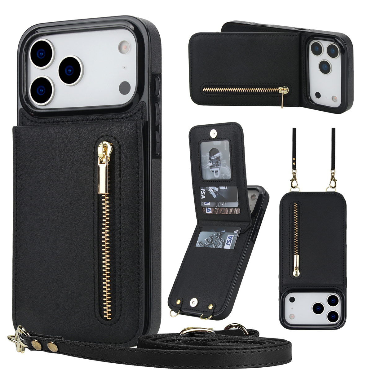 Phone Accessories Hippers - Crossbody سستة المحفظة حامل بطاقة حافظة