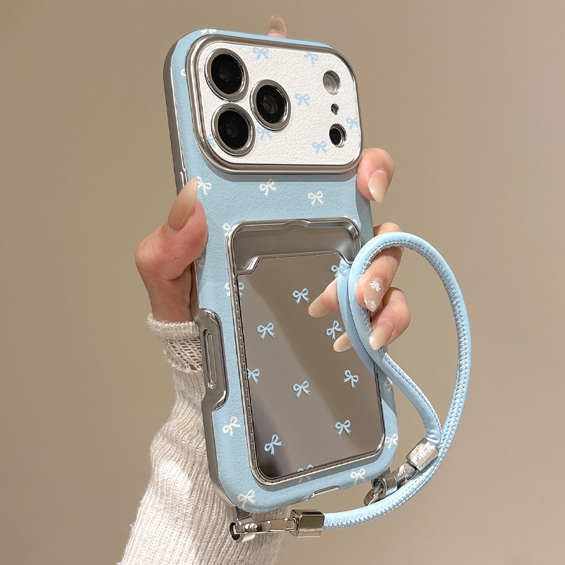 Phone Accessories Hippers - حافظة هاتف لطيفة بتصميم فيونكة ومرآة