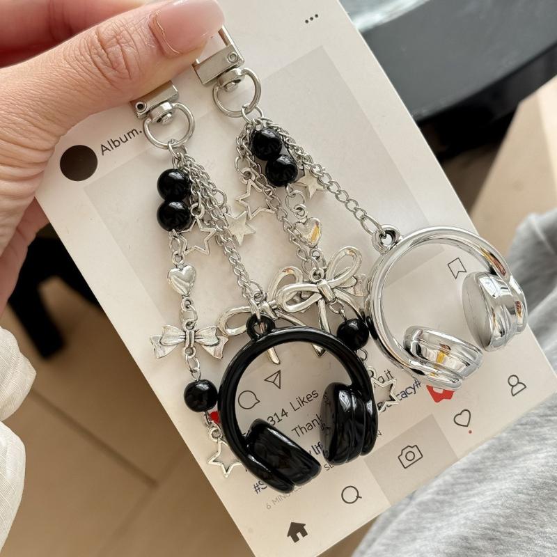 Phone Accessories For Teen Girls - 【IIOO】2 قطعة/مجموعة سلسلة مفاتيح على شكل