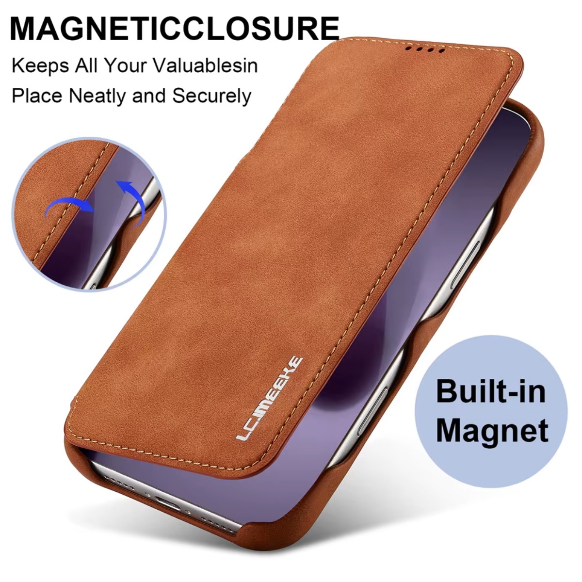 Phone Accessories Hippers - محفظة جلدية غطاء الوجه المغناطيسي مع