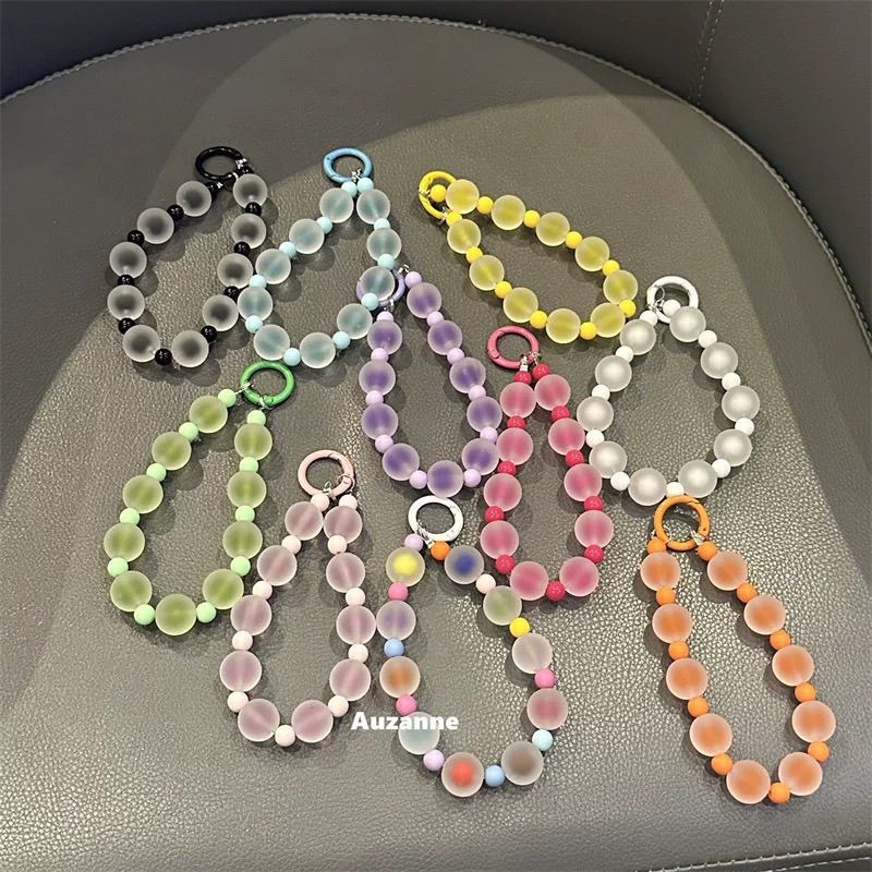 Phone Accessories For Teen Girls - حزام معصم للهاتف مزخرف بالخرز بلون
