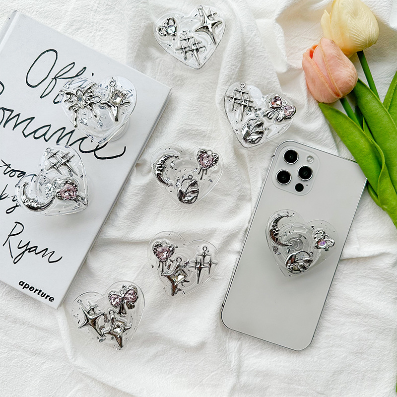 حامل هاتف شفاف على شكل قلب مع  - مراجعة Phone Accessories Useful وسعره