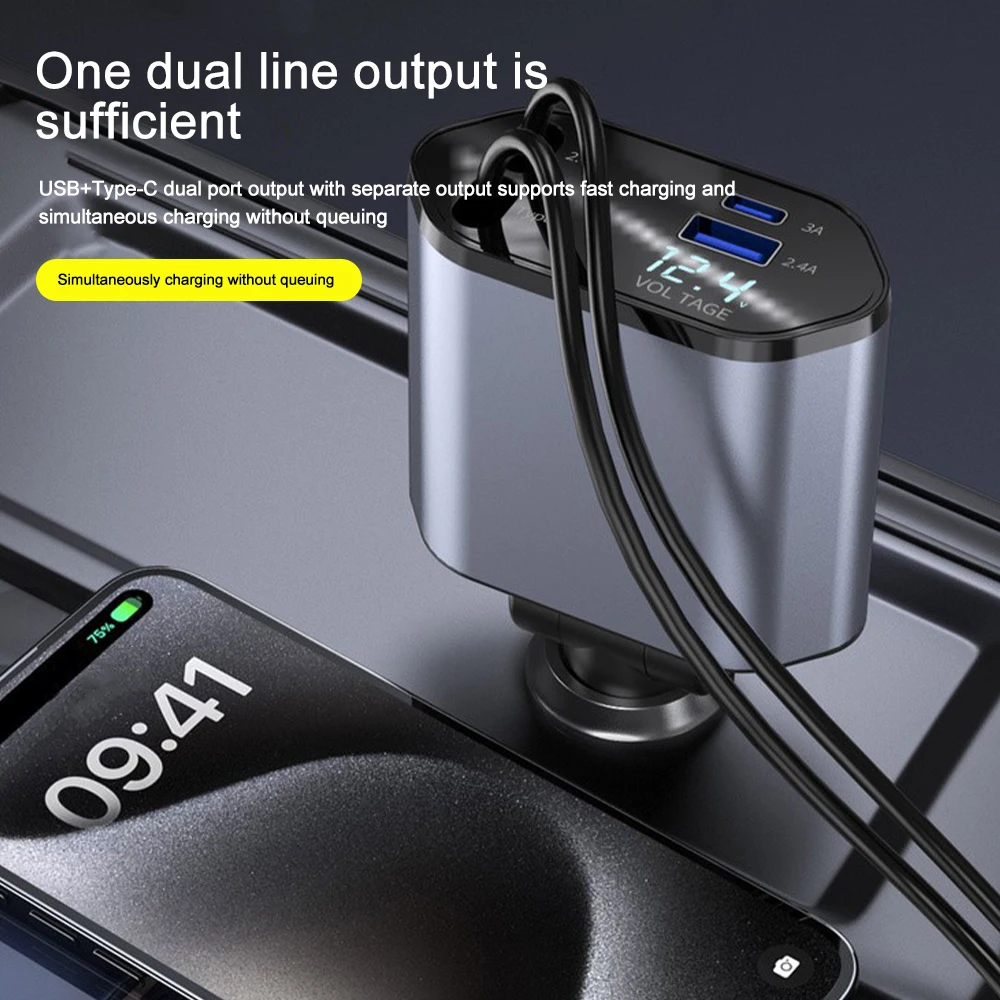 محول شاحن سيارة 120 وات شحن سر - مراجعة Usb Data Cable وسعره