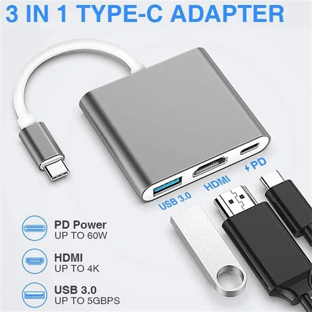 محول USB C متعدد المنافذ 3 في  - مراجعة Hdmi Phone Adapter وسعره