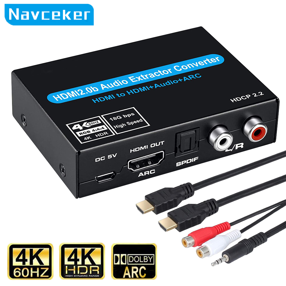 Navceker HDMI مستخرج الصوت 4K  - مراجعة Hdmi Phone Adapter وسعره