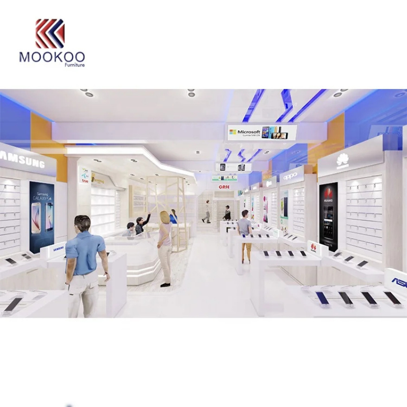 رفوف عرض مخصصة بتصميم ثلاثي ال - مراجعة Phone Accessories Shop Design وسعره